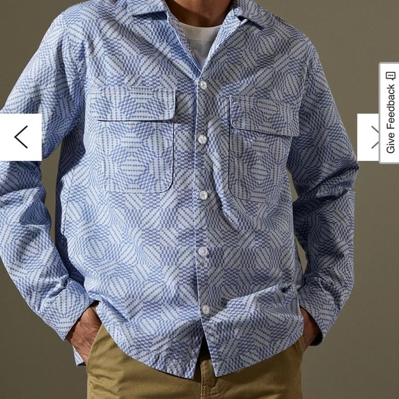 EUC Urban Outfitters Jacquard Check Camp Collar Overshirt Long Sleeve - Picture 1 of 7